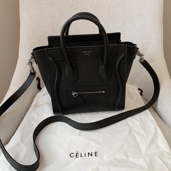 Celine Handbags - Authentic CELINE Calfskin Nano Luggage Black